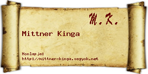 Mittner Kinga névjegykártya
